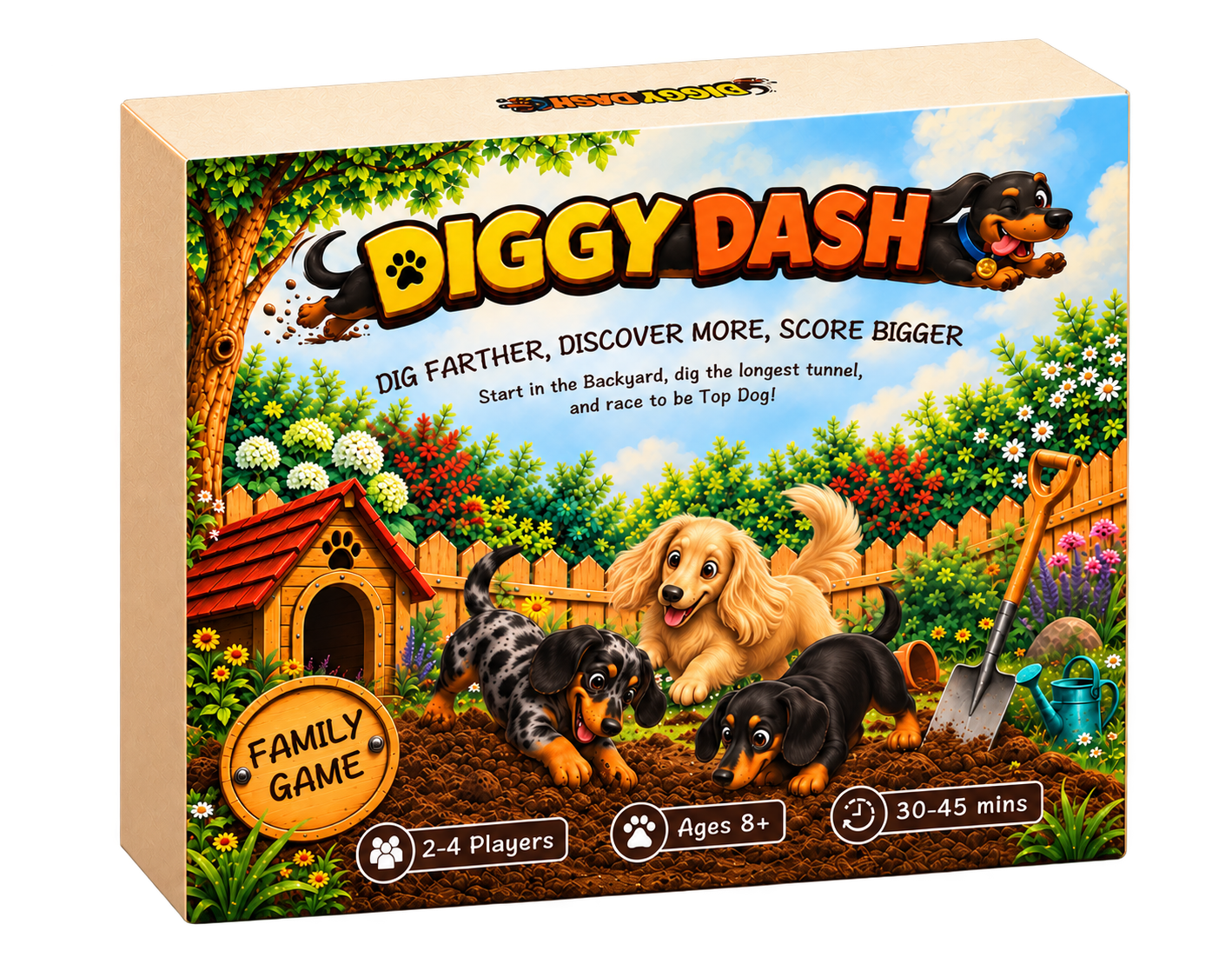 Diggy Dash illustrated board game box